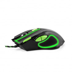 Mouse Gaming Optic 2400 dpi USB cu Fir 7 butoane iluminare verde Esperanza