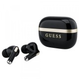 Handsfree Bluetooth Guess Glossy Gold Line Printed Classic Logo, TWS, Negru