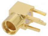 Soclu MMCX Mamă 90&deg; THT Aurit pentru PCB 50&Omega;