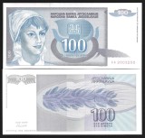 IUGOSLAVIA 100 DINARA / DINARI 1992 UNC [1] P - 112a , necirculata