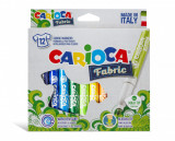Carioca Pentru Textile, Varf Gros - 6mm, 12 Culori/cutie, Carioca Fabric