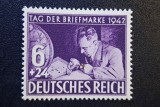 Germania (Deutsches Reich 1942) "Tag der Briefmarke 1942 / Filatelist cu Lupa și Albumul" (6+24Pf, MINT / Neștampilat) CLK1