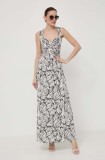 Morgan rochie culoarea alb, maxi, evazată
