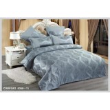 Cumpara ieftin Lenjerie de Pat Bumbac si Catifea, PREMIUM, Pat Dublu, 6 Piese, Gri - EAT186