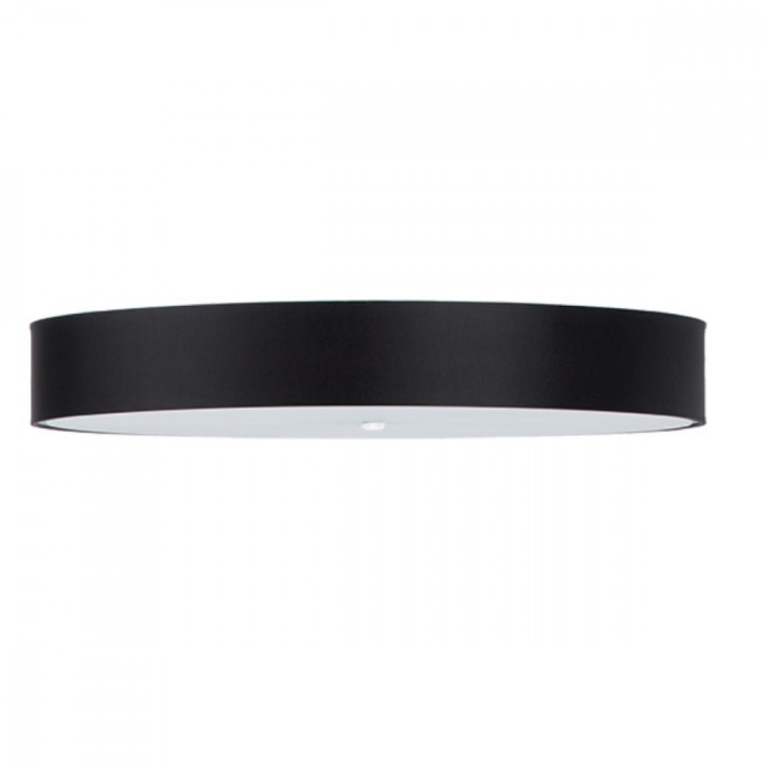 Lustră De Tavan Skala Negru Țesătură/Sticlă/Oțel 6 Becuri Rola Minimalistă De Interior