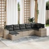 Gossi set canapele de gradina cu perne, 7piese gri deschis poliratan