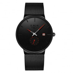 Ceas dama Lige Elegant Casual Quartz Fashion Analog Otel Negru