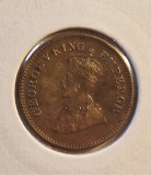81 India Britanica India - British 1/2 Pice 1917, KM#510, GEORGE V, buna