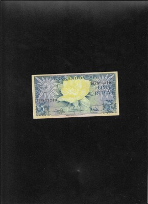 Indonezia 5 rupiah rupii 1959 seria23249 aunc foto