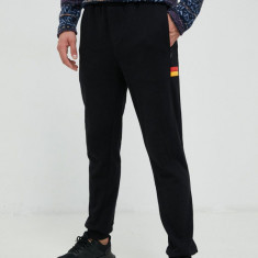 Rip Curl pantaloni de trening Surf Revival barbati, culoarea negru, cu imprimeu