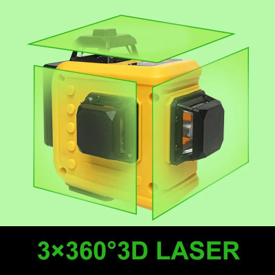 Nivela laser Yellow - laser verde 360&amp;deg;cu acumulator foto