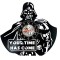 Ceas de perete decorativ realizat din disc de vinil, Model Darth Vader Star Wars Your Time Has Come, Negru, 30 cm