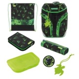 Ghiozdan băieți echipat Herlitz Softlight Plus, GREENline, motiv Explorer