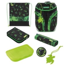 Ghiozdan băieți echipat Herlitz Softlight Plus, GREENline, motiv Explorer