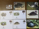 laos - testoasa - serie 4 timbre MNH, 4 FDC, 4 maxime, fauna wwf