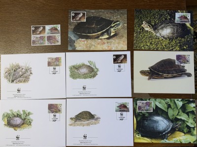 laos - testoasa - serie 4 timbre MNH, 4 FDC, 4 maxime, fauna wwf foto