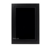 Ușa de vizitare neagră din aluminiu cu sticlă Lacobel Negru Ral 9005 200x300