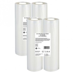 Set 4 role pungi vidat gofrate, dimensiuni 150x5000 mm, transparente, grosime 85 microni, preparare sau depozitare Sous Vide