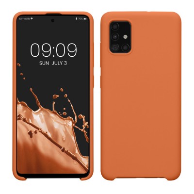 Husa Kwmobile pentru Samsung Galaxy A51, Portocaliu, Silicon, KWM000010ZA052C foto