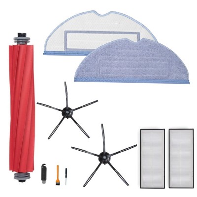 Set accesorii PAA-home compatibile cu aspiratorul Roborock S7, filtru 2 buc, perie tambur 1 buc, perie laterala neagra 2 buc, lavete microfibra 2 buc, foto