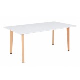 Masa de dining Leziter Verona 150x90 cm, alba, pentru 4-6 persoane