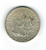 Cehoslovacia 1948 - 100 korun, Charles University, Ag, XF+/aUNC