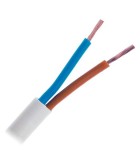 Cablu electric bifilar dublu-izolat 2x0.5mm2 plat alb MYYUP, Oem
