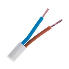 Cablu electric bifilar dublu-izolat 2x0.5mm2 plat alb MYYUP