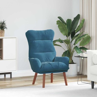 vidaXL Fotoliu de relaxare albastru 69 x 74 x 93 cm Catifea 42001833 foto