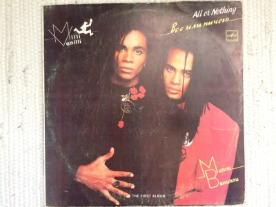 milli vanilli all or nothing the first 1988 album disc vinyl lp muzica dance pop melodia records URSS VG+ foto