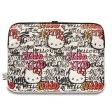 Husa pentru Laptop, 14 - Hello Kitty Sleeve Zip PU Tags Graffiti (HKCSZPDGPTE) - Beige