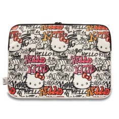 Husa pentru Laptop, 14 - Hello Kitty Sleeve Zip PU Tags Graffiti (HKCSZPDGPTE) - Beige