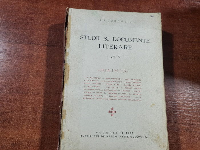Studii si documente literare vol.V de I.E.Toroutiu