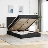 Cumpara ieftin Cadru de pat otoman cu saltele, catifea neagră 140x200cm