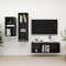Set de dulapuri TV, 3 piese, negru extralucios, lemn prelucrat