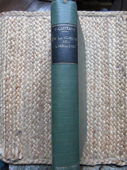 DE LA CAUSE DES OBLIGATIONS - Henri Capitant - 1927