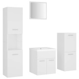 Cumpara ieftin Set mobilier de baie, alb, lemn prelucrat