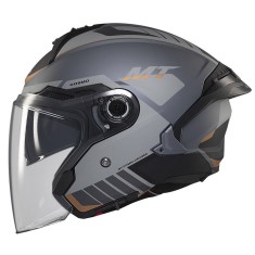 Casca open face pentru scuter - motocicleta MT Cosmo SV Cruiser C2 gri mat (ochelari soare integrati) XS (53/54cm)