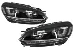 Faruri LED RHD VW Golf 6 VI (2008-up) Design Golf 7 3D U Design Semnal LED Dinamic Performance AutoTuning, KITT
