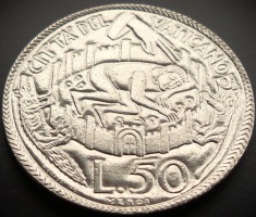 Moneda 50 LIRE - VATICAN, anul 1975 * cod 819 = UNC - Papa Paul VI