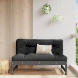 Canapea de mijloc gradina Gossi, 120x80 cm, lemn masiv pin, gri. Sofa modulara exterior, terasa, curte. 