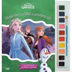 Disney: Regatul de gheata II. Sa pictam cu Olaf si prietenii sai. Carte de colorat cu pensula si acuarele - Litera