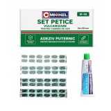 Set 48 petice vulcanizare ovale 24x35 mm cu adeziv 20 ml Michel M-48