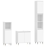 Set dulapuri de baie, 3 piese, alb, lemn prelucrat
