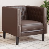 vidaXL Fotoliu Chesterfield, maro, piele ecologică 372654