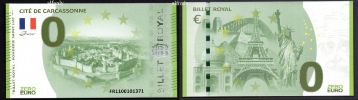 FRANTA 2023 0 EURO SOUVENIR, Billet Royal, Carcassonne, UNC