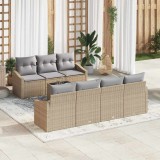 VidaXL Set de canapele pentru grădină 8 pcs Bej, Gri 55 x 55 x 37 cm