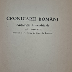 Carte veche Alexandru Rosetti Cronicarii romani