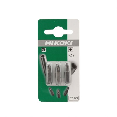 Set 3 biti pentru insurubare, Hikoki 752273, profil Pozidriv, PZ2, 25 mm foto