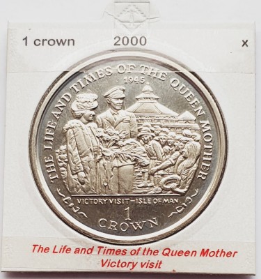 1869 Insula Man 1 crown 2000 Elizabeth II (Queen Mother) km 1029 foto